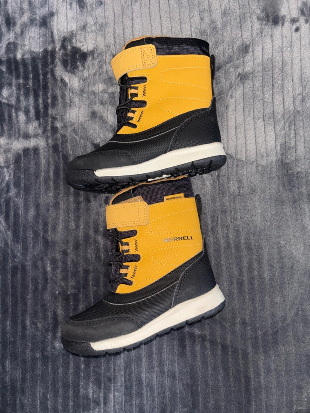 Merrell Kids Yellow and Black Waterproof Winter Boots